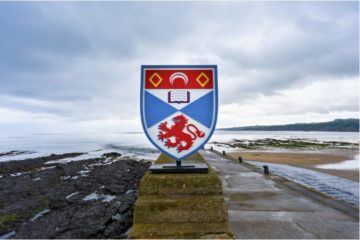 st andrews plaque on sea wall